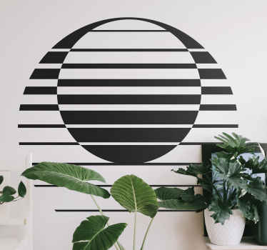 Retro sun draw geometric wall sticker - TenStickers