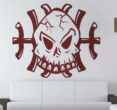 Cracked Skull Emblem video game sticker - TenStickers
