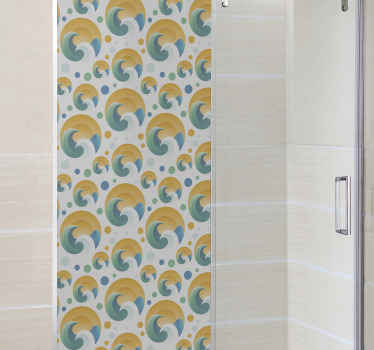 Sun and waves  shower screen sticker - TenStickers