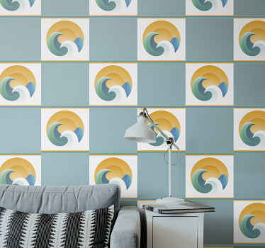 Klistermärke för sol och vågor - Tenstickers