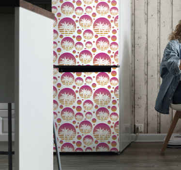 Zalazak sunca vintage pejzaž naljepnica hladnjaka - TenStickers