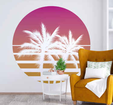 Sunset Vintage Landscape wall sticker - TenStickers