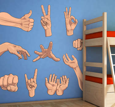 Hand Gestures Sticker - TenStickers