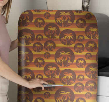 Retro Sunset and Palms fridge sticker - TenStickers