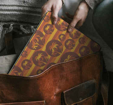 Naklejka na laptopa Retro wzór słońca i palm - TenStickers