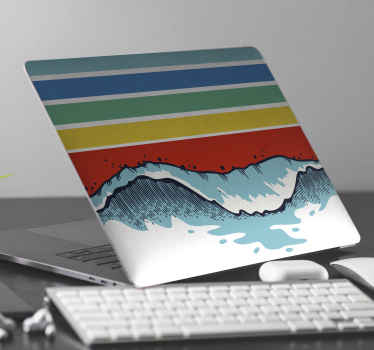 Laptop Sticker Retro Wellen - TenStickers