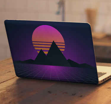 Retro Sunset Peaks laptop skin - TenStickers