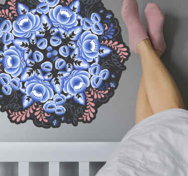 Adesivo flor motivo de mandala botânica - TenStickers