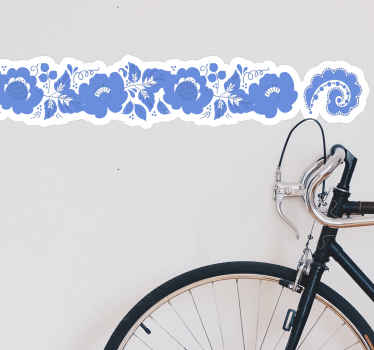 Floral Border Design decoration wall sticker - TenStickers