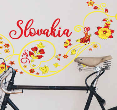 Slovensko názov ľudový vzor kvetinová samolepka na stenu - Tenstickers