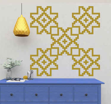 Slovakia folklórny ornament kvetinová samolepka na stenu - Tenstickers