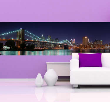 Adesivi Scorcio Panoramico Decorazione Murale New York Brooklyn Ref 3650 13 