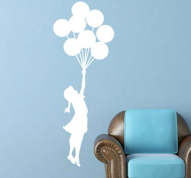 Girl with a balloon Banksy living room wall sticker - TenStickers