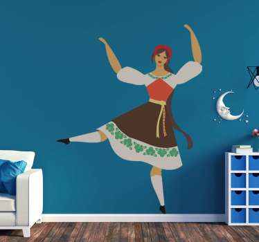 Ples slovenske noše folklorne nalepke - TenStickers