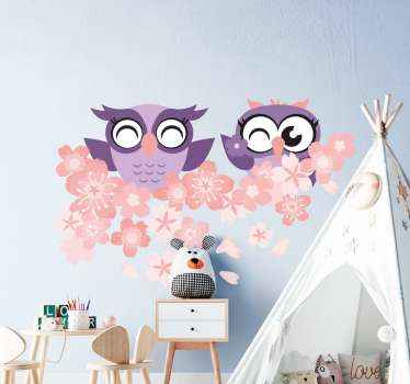 Cute Owl Friends wall sticker for kid - TenStickers
