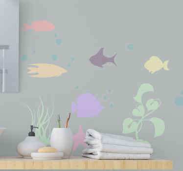Pěkný samolepka na podmořské ryby ve světě ryb - TenStickers