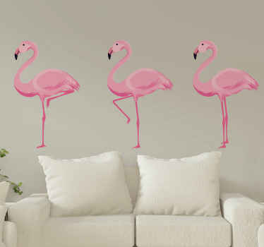 Pink flamingos bird wall sticker - TenStickers