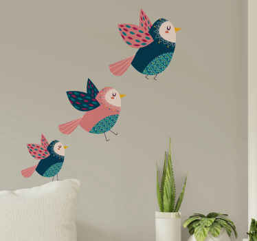 Colorful Flying Birds bird wall sticker - TenStickers