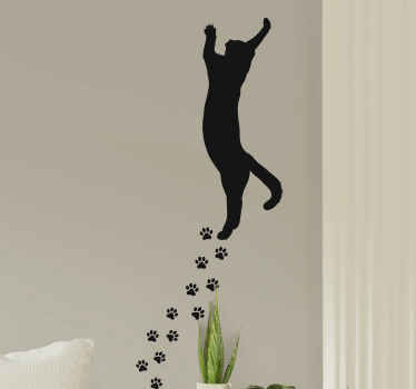 Wandtattoo Katzen und pfoten schwarz - TenStickers
