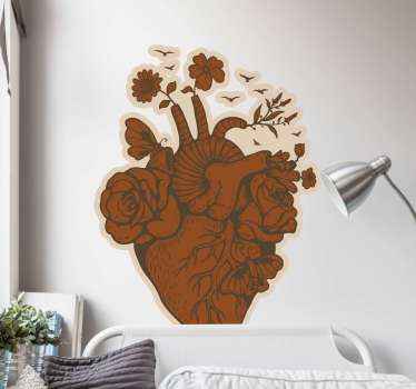 Vinilo vintage Corazón retro - TenVinilo