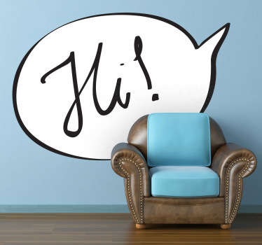 Hi Textblase Wand Aufkleber - TenStickers