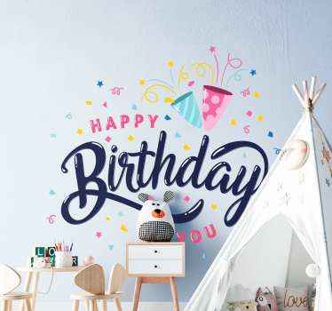 Happy Birthday Confetti wall sticker - TenStickers