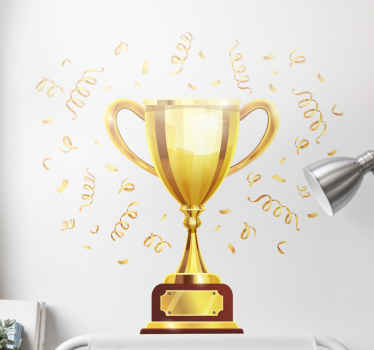 αυτοκόλλητο τοίχου τρόπαιο και κομφετί - TenStickers