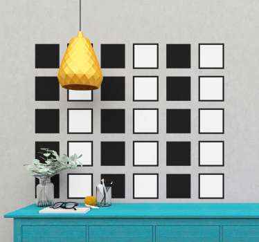 黑白五彩纸屑方形贴纸 - TenStickers