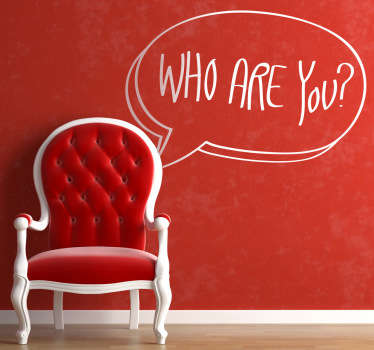 Who Are You? Comic Wall Sticker - TenStickers