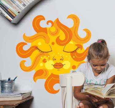 Female sun space wall sticker - TenStickers