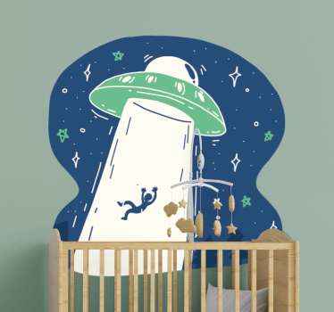 Vinilo espacio ovni y astronauta - TenVinilo