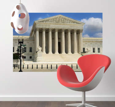 Murais de parede autocolante de uma foto do tribunal supremo dos Estados Unidos. Ótimo para decorar sua casa ou escritório.