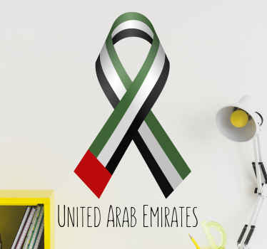 United arab emirates flag ribbon Arab stickers - TenStickers