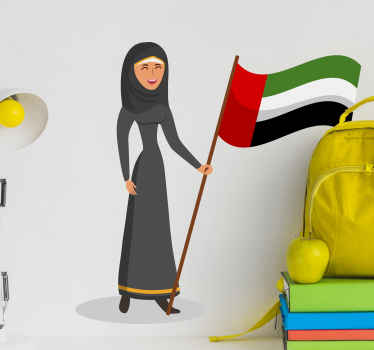 Arabic woman with flag Arab stickers - TenStickers