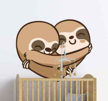 Sticker Animal Coeur paresseux anime - TenStickers