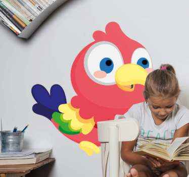 Wandtattoo Tiere bunter cartoon-papagei - TenStickers