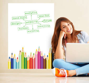 彩色铅笔白板贴纸 - TenStickers