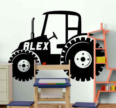 Vinilo medidor infantil diseño personalizado de tractor - TenVinilo