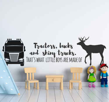 Tractors, bucks and shinyy trucks toy sticker - TenStickers