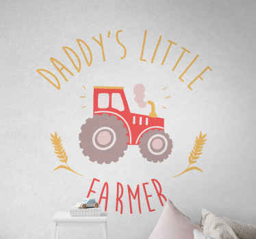 Daddy's little Farmer Tractor toy sticker - TenStickers