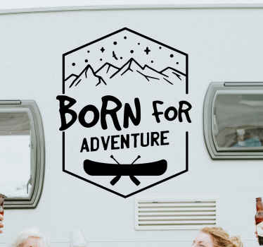 Born for adventure stamp travel sticker - TenStickers