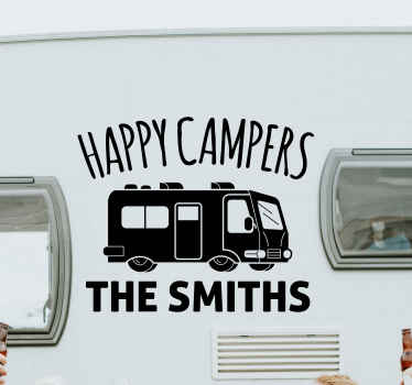 Personalised happy campervan sticker - TenStickers