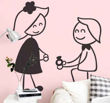 Playful Couple Interaction wall sticker - TenStickers