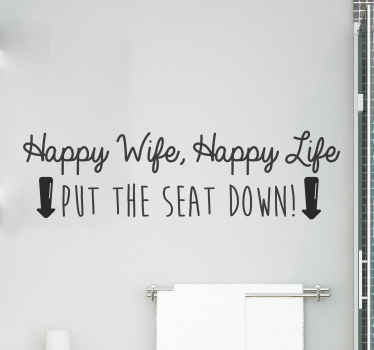 Happy wife Happy Life appliance stickers - TenStickers