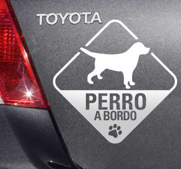 Adhesivo perro a bordo linea - TenVinilo