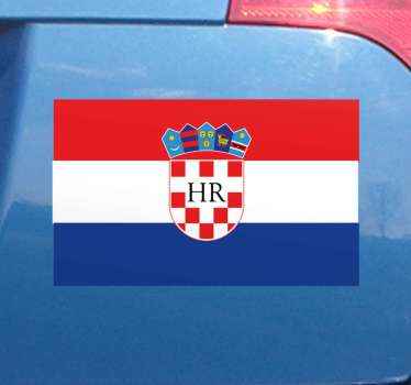 Naljepnica hrvatske zastave i hr automobila - TenStickers