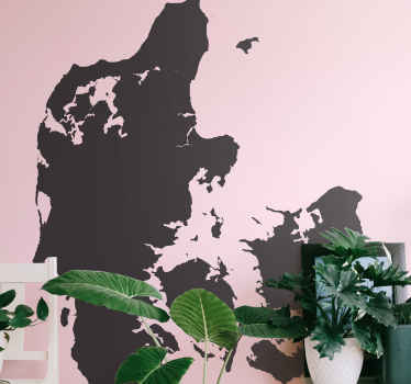 Monocolour danmark kort verdenskort klistermærke - TenStickers