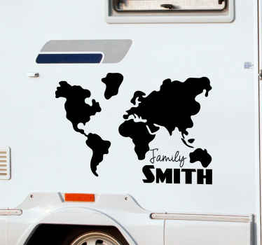 Personalised World Map Motorhome sticker - TenStickers