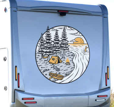 Yellow Campsite Motorhome sticker - TenStickers