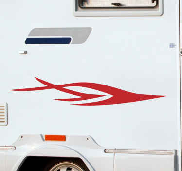 Red flame caravan decal - TenStickers